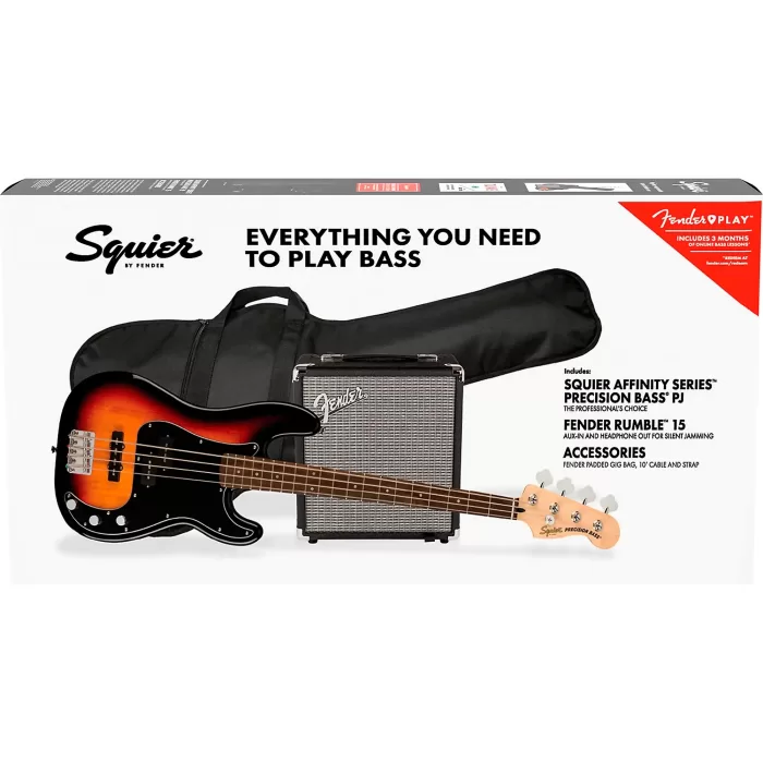 Paquete De Bajo Eléctrico Squier Affinity PJ Bass Con Amplificador y Accesorios - Imagen 7