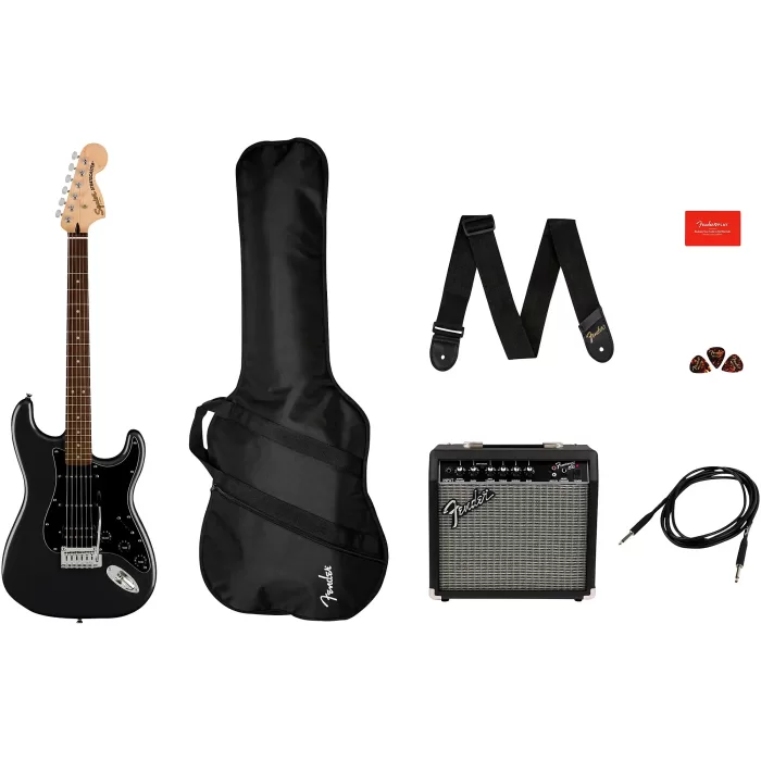 Paquete De Guitarra Eléctrica Squier Affinity Stratocaster HSS Con Amplificador y Accesorios