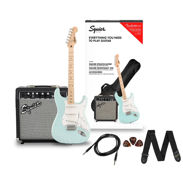 Paquete De Guitarra Eléctrica Squier Stratocaster Con Amplificador y Accesorios - Imagen 7