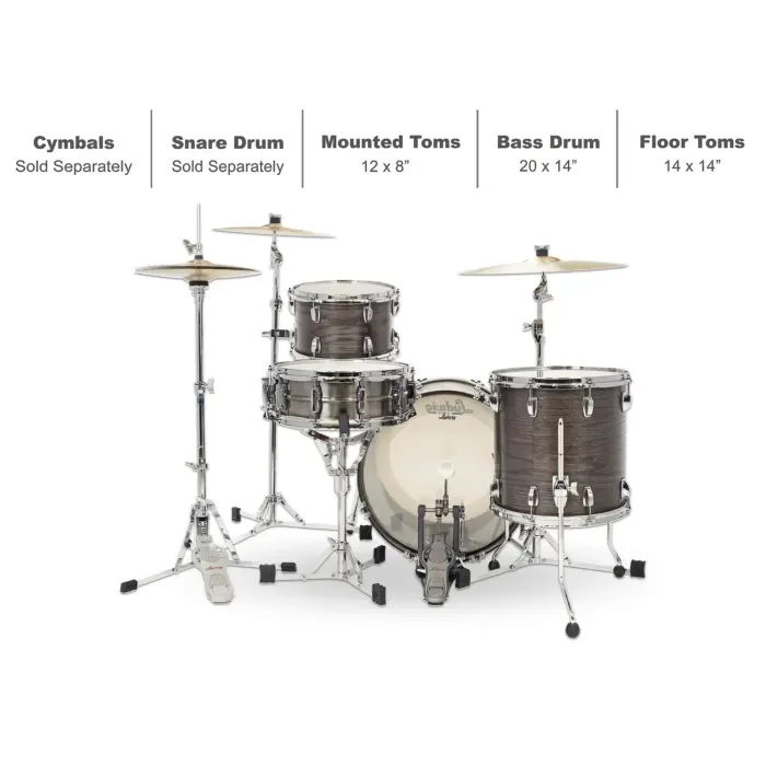 Batería Ludwig Classic Oak Downbeat Shell Pack de 3 Piezas Con Bombo 20" - Imagen 9